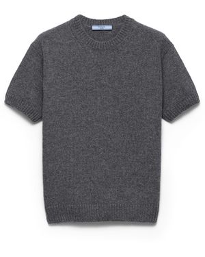 Prada Jersey De Cachemir De Manga Corta, Mujer, Talla - Gris