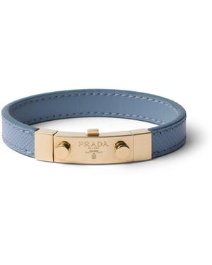 Prada Pulsera De Piel Saffiano, Mujer, Talla - Azul