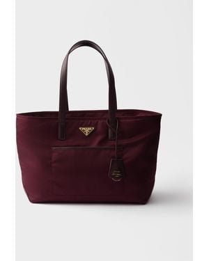 Prada Re-Edition 1978 Medium Re-Nylon And Saffiano Leather Tote Bag - Red