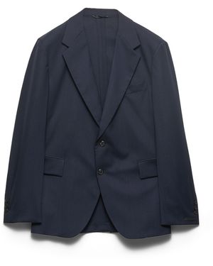 Prada Chaqueta De Cachemir De Botonadura Simple, Hombre, Talla - Azul