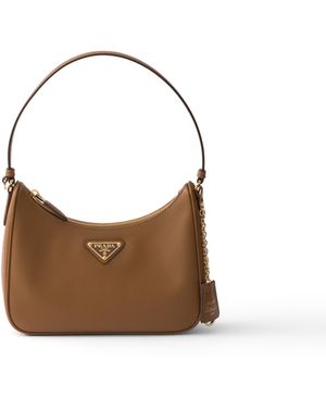 Prada Minibolso Re-Edition 2005 De Piel Saffiano, Mujer - Blanco
