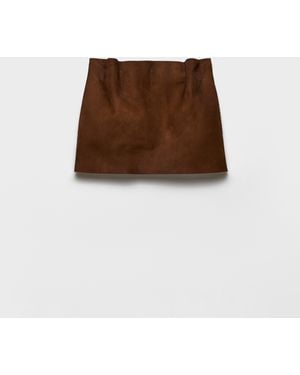 Prada Suede Miniskirt - Brown