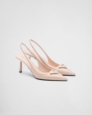 Prada Zapatos De Salón Slingbacks En Piel Cepillada, Mujer, Talla - Rosa