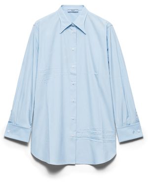 Prada Camisa En Popelina, Mujer, Talla - Azul