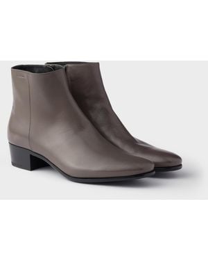 Prada Stiefeletten Aus Leder - Braun