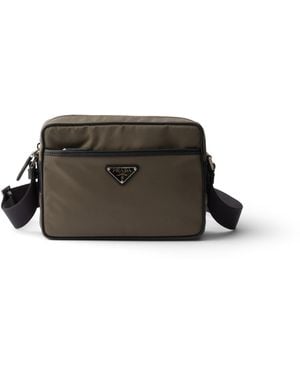 Prada Bolso Bandolera De Re-Nylon Y Piel Saffiano, Hombre - Marrón