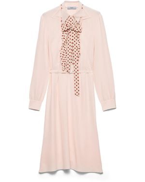 Prada Vestido De Marocain Bordado, Mujer, Talla - Rosa