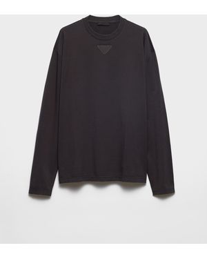 トップス 90s prada long tee (s) black Prada Long-Sleeved Cotton T-Shirt in Blue for Men | Lyst
