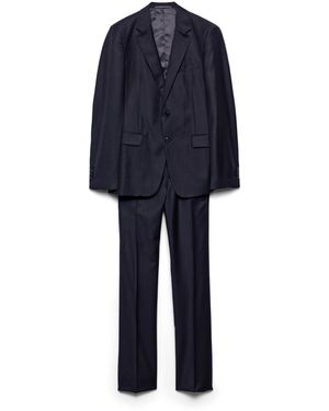 Prada Traje De Botonadura Simple De Cachemir Y Lana, Hombre, Talla - Azul