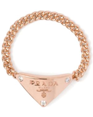 Prada Anillo Eternal: Oro Rosa Y Diamantes, Mujer, Talla 15 - Blanco