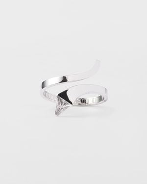 Prada Eternal Gold Snake Bracelet In White Gold And Laboratory-grown Diamonds - Blue
