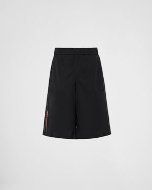 Prada Piqué Bermudas With Tape Seams - Black
