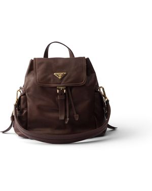 Prada Mochila Explore De Napa Mediana, Mujer - Marrón