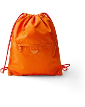 Prada Mochila Con Cordón De Re-Nylon - Naranja