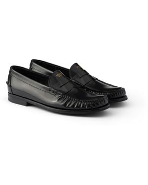 Prada Mocasines De Piel Cepillada, Hombre, Talla 5 - Negro