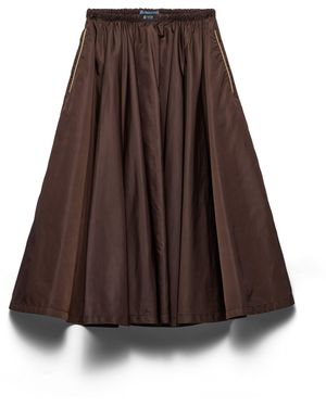 Prada Falda Ligera Fruncida De Re-Nylon, Mujer, Talla - Marrón