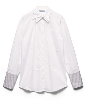 Prada Camisa En Popelina, Mujer, Talla - Blanco