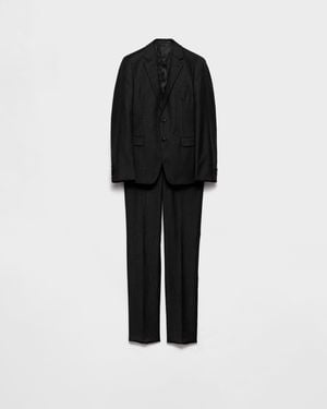 Prada Single-Breasted Wool And Cashmere Suit - Black