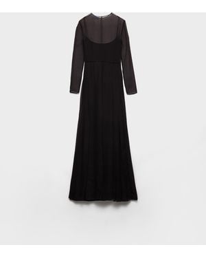 Prada Long Silk Chiffon Dress - Black