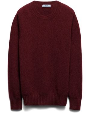Prada Jersey De Lana Y Cachemir Con Cuello Redondo, Mujer, Talla - Rojo