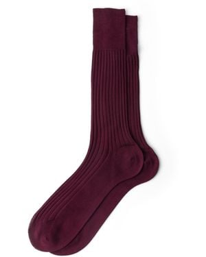 Prada Calcetines De Algodón Hasta Media Pantorrilla, Hombre, Talla 11 - Morado