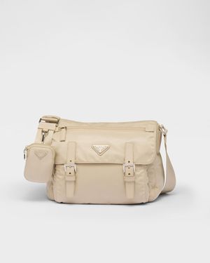 Prada Borsa A Tracolla In Re-nylon - Neutro