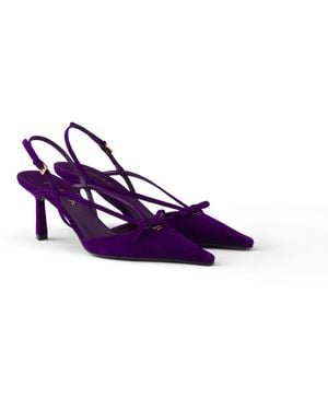 Prada Zapatos De Salón Destalonados De Ante, Mujer, Talla - Morado