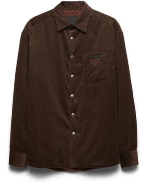 Prada Camisa De Pana, Hombre, Talla - Marrón