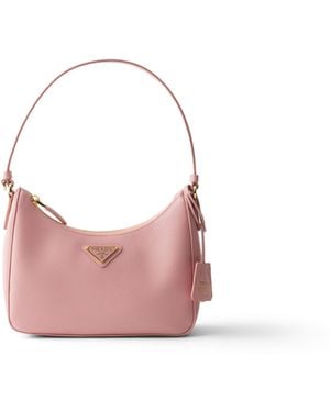 Prada Minibolso Re-Edition 2005 De Piel Saffiano, Mujer - Rosa