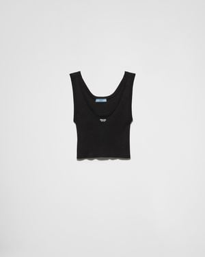 Prada Cotton Tank Top - Black