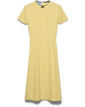 Prada Vestido De Satén Con Estampado De Lunares, Mujer, Talla - Amarillo