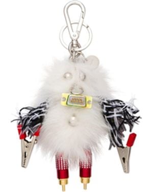 Prada Adorno Rufus Para Llavero, Mujer - Blanco