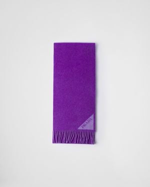 Prada Double-Faced Wool And Cashmere Scarf - Purple