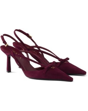 Prada Zapatos De Salón Destalonados De Ante, Mujer, Talla - Morado