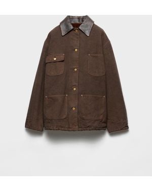 Prada Canvas Oversized Jacket - Brown