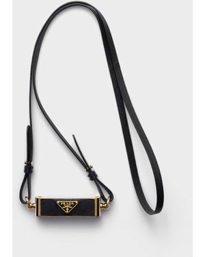 Prada Metal And Saffiano Leather Smartphone Case - Black