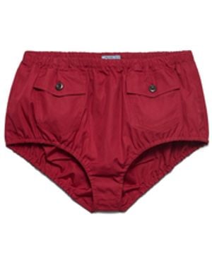 Prada Pantalones Cortos De Popelín, Mujer, Talla - Rojo