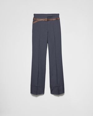 Prada Silk Pant in Blue | Lyst