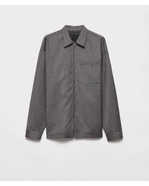 Prada Wool Zipper Shirt - Gray