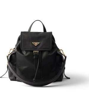 Prada Mochila Explore De Napa Mediana, Mujer - Negro
