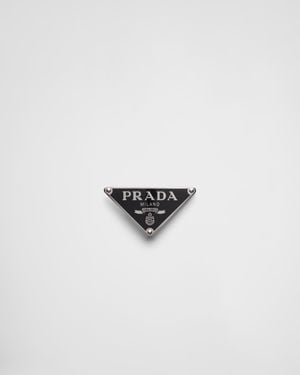 Prada Gürtelschließe Aus Emailliertem Metall - Weiß