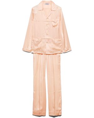 Prada Pijama De Satén Con Aspecto Vintage, Mujer, Talla - Rosa