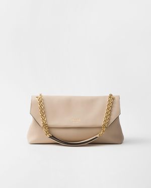 Prada Borsa A Spalla Doux Large - Neutro