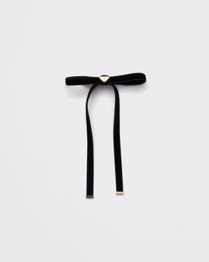 Prada Velvet Hair Clip - Blue