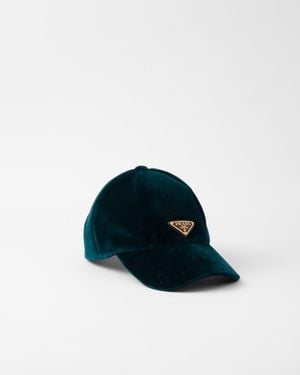 Prada Velvet Baseball Cap - Blue