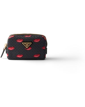 Prada Pouch De Re-Nylon Estampado, Mujer - Blanco