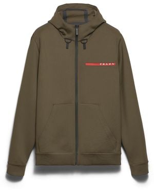 Prada Sudadera Con Capucha De Tejido Técnico, Hombre, Talla - Verde