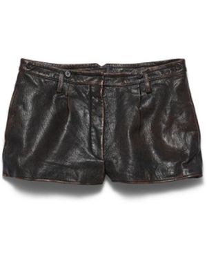 Prada Shorts De Piel, Mujer, Talla - Negro