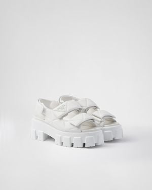 Prada Sandali Con Logo - Bianco