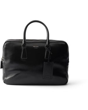 Prada Maletín De Piel, Hombre - Negro